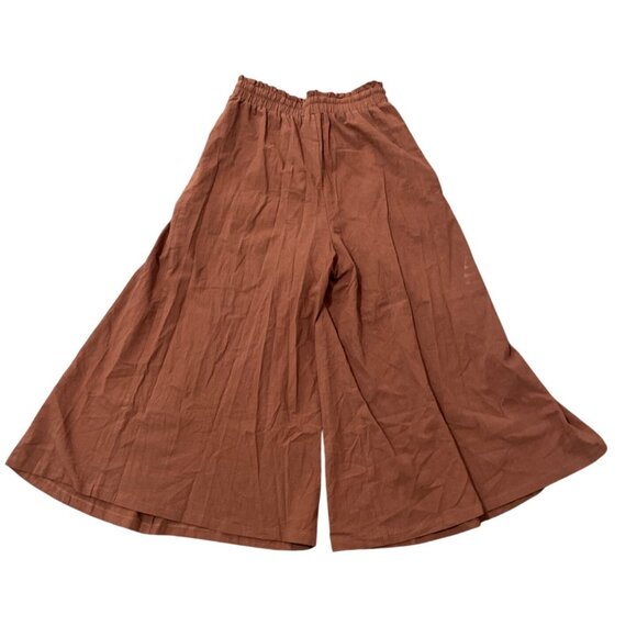 Scarlet Darkness Wide-Leg Palazzo Pants Rust Brown M Lagenlook Relaxed Boho - Picture 3 of 6